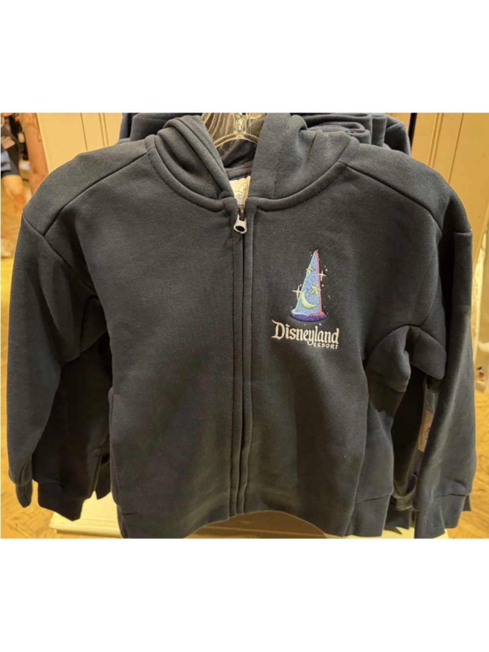 S Small Disneyland Resort Mickey Mouse Sorcerer Full Zip Hoodie Navy 2026 - Picture 2 of 3